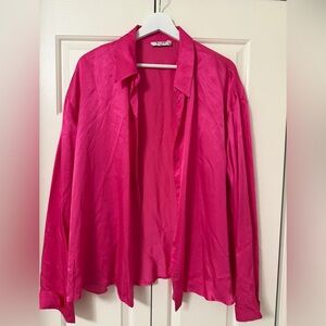 Vibrant Pink Button-Up Shirt